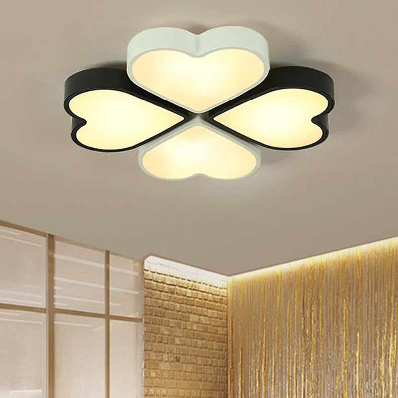 Kids' Designer Heart Flush Mount Ceiling Light with Acrylic Fixture - Ideal for Bedrooms