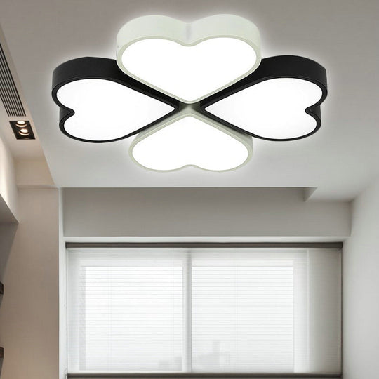 Kids' Designer Heart Flush Mount Ceiling Light with Acrylic Fixture - Ideal for Bedrooms