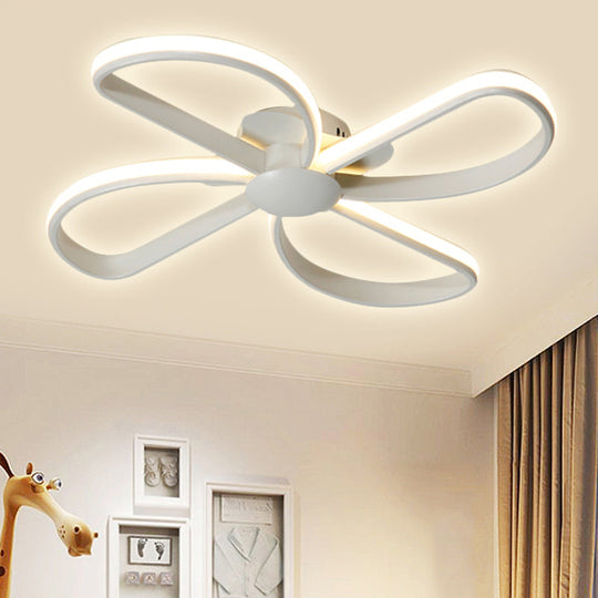 Stylish Petal LED Ceiling Mount Light - Acrylic White Ceiling Lamp for Kids' Bedrooms