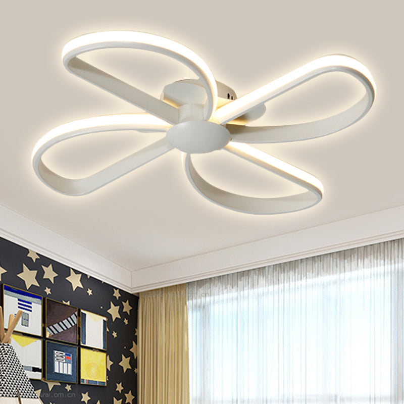 Stylish Petal LED Ceiling Mount Light - Acrylic White Ceiling Lamp for Kids' Bedrooms