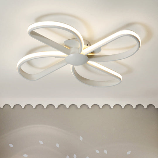 Stylish Petal LED Ceiling Mount Light - Acrylic White Ceiling Lamp for Kids' Bedrooms