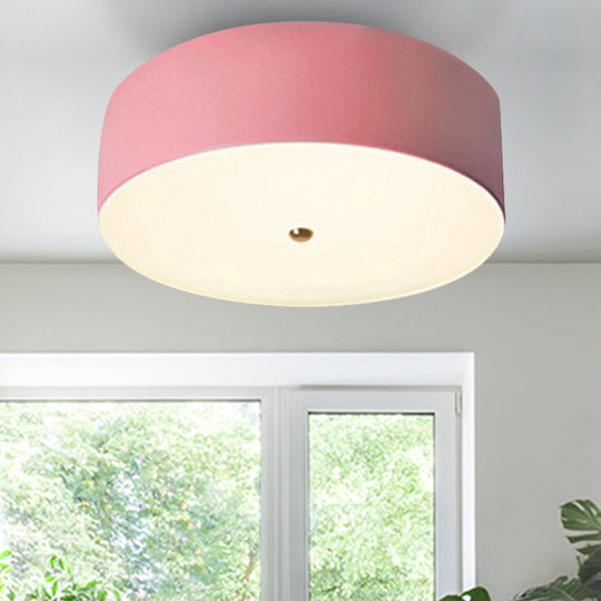 Kids Nordic Led Dome Ceiling Light - Flush Mount Pink / 14