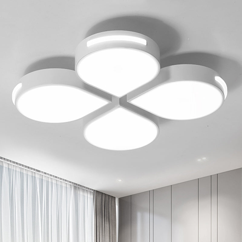 Modern Contemporary Flower Flush Mount Ceiling Light in White for Kid's Bedroom