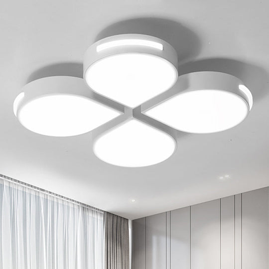 Modern Contemporary Flower Flush Mount Ceiling Light In White For Kids Bedroom /