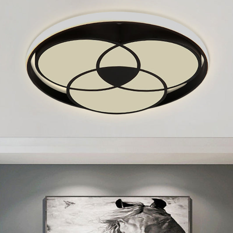 Art Deco Acrylic Flush Mount Ceiling Light For Bedroom Black / 16