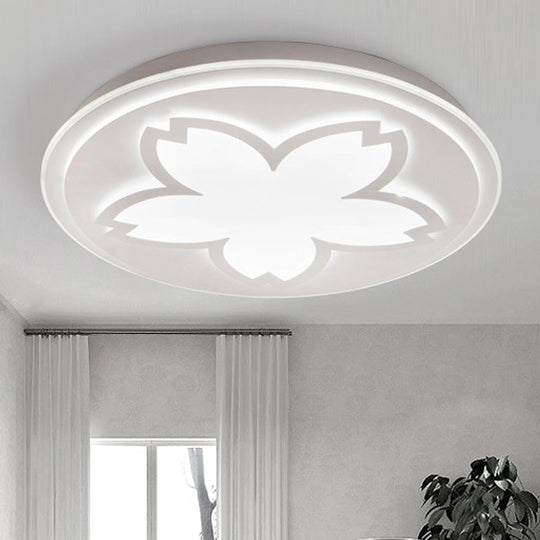 Modern White Acrylic LED Ceiling Light with Circular Petal Design for Kitchen