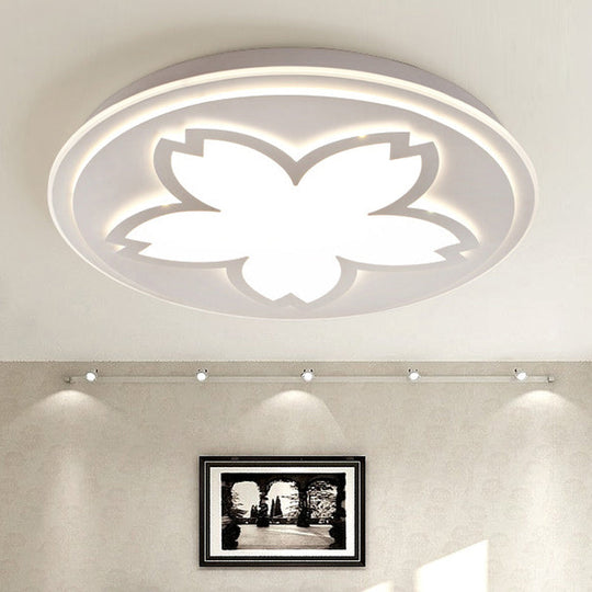 Modern White Acrylic LED Ceiling Light with Circular Petal Design for Kitchen