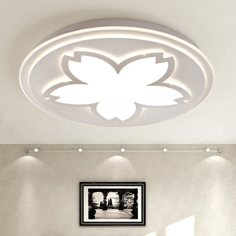 Modern White Acrylic Led Ceiling Light With Circular Petal Design For Kitchen / 16 Warm