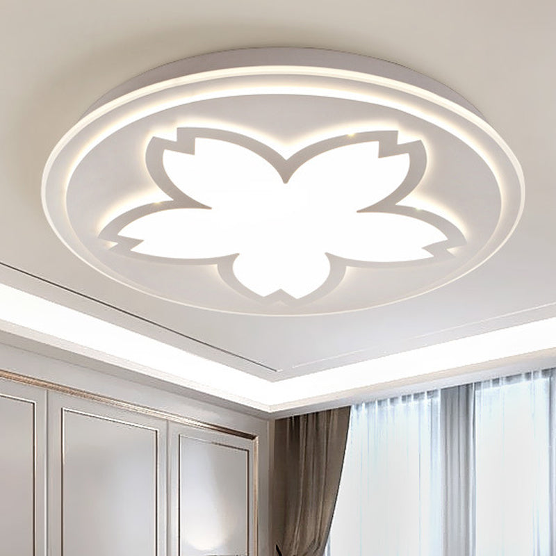 Modern White Acrylic LED Ceiling Light with Circular Petal Design for Kitchen