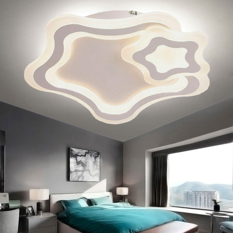 Stylish Star Acrylic LED Flush Ceiling Light for Bedroom