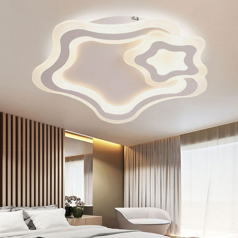 Stylish Star Acrylic LED Flush Ceiling Light for Bedroom