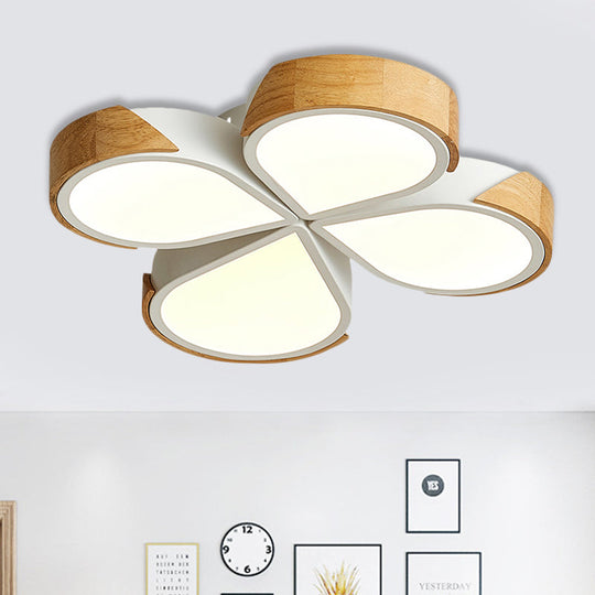 Modern White Flower Flush Mount Ceiling Light for Bedroom