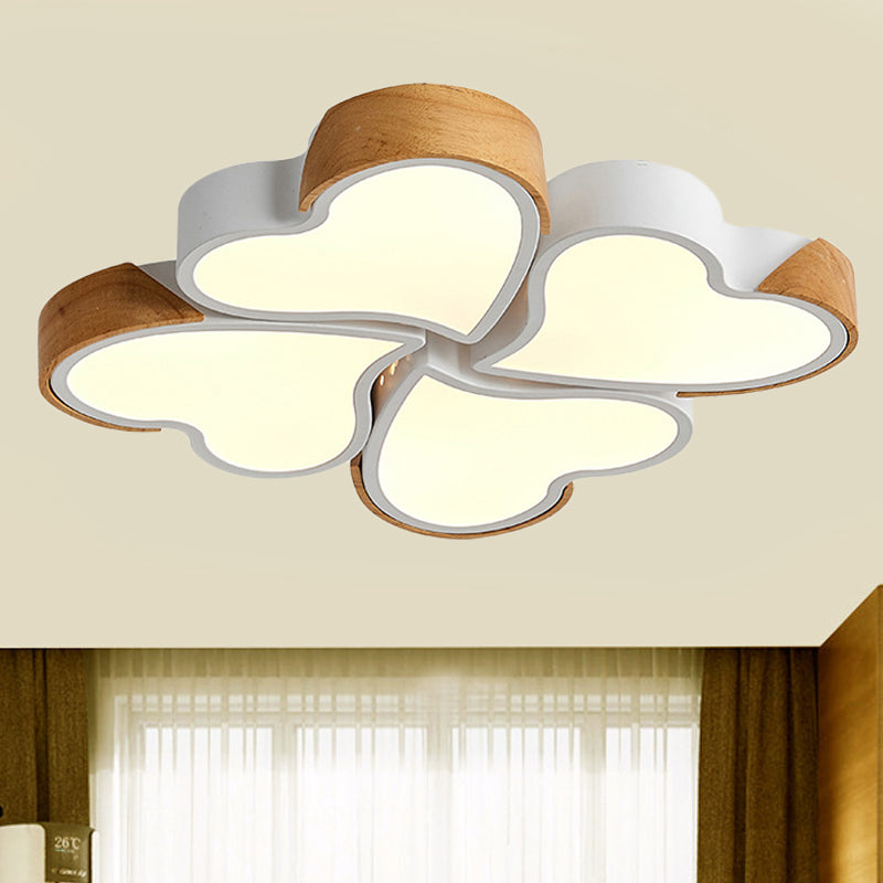 LED Heart Shape Ceiling Lights in White for Kids' Bedrooms, Acrylic Material