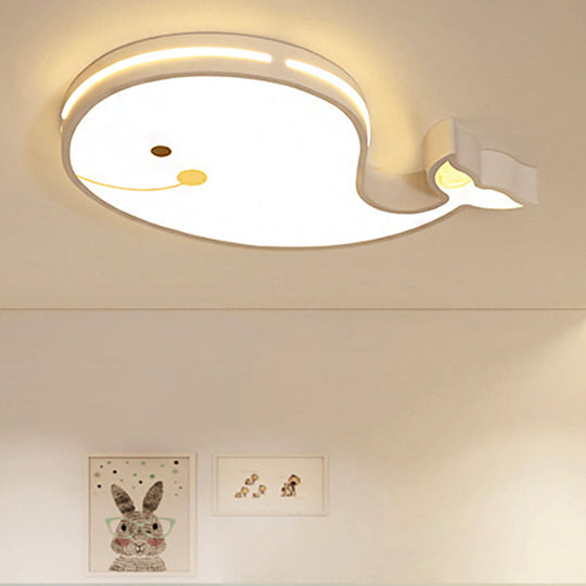 Plafonnier LED à encastrer pour jardin d'enfants avec luminaire en acrylique blanc