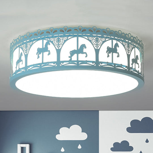 Modern Acrylic Flush Mount Ceiling Light: Perfect For Kids Bedroom Blue / 16.5 White