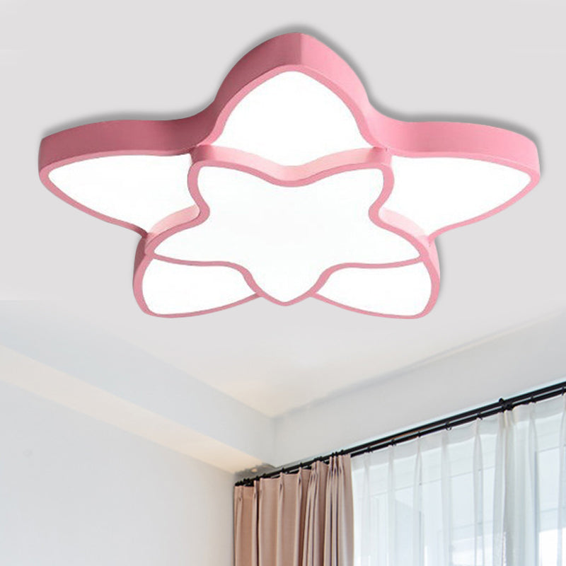 Cartoon Star Flush Ceiling Light Fixture - Acrylic Light for Kindergarten