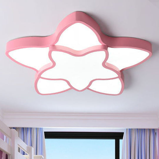 Cartoon Star Flush Ceiling Light Fixture - Acrylic Light for Kindergarten