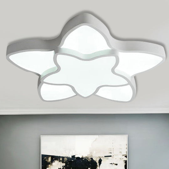 Cartoon Star Flush Ceiling Light Fixture - Acrylic For Kindergarten