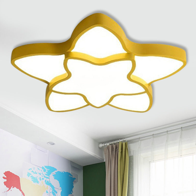 Cartoon Star Flush Ceiling Light Fixture - Acrylic Light for Kindergarten