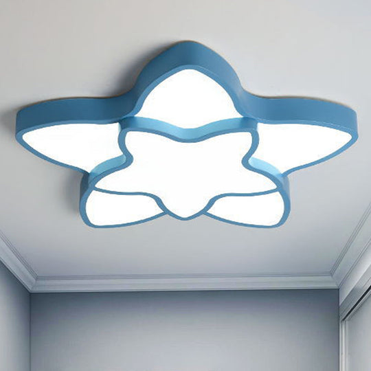 Cartoon Star Flush Ceiling Light Fixture - Acrylic Light for Kindergarten