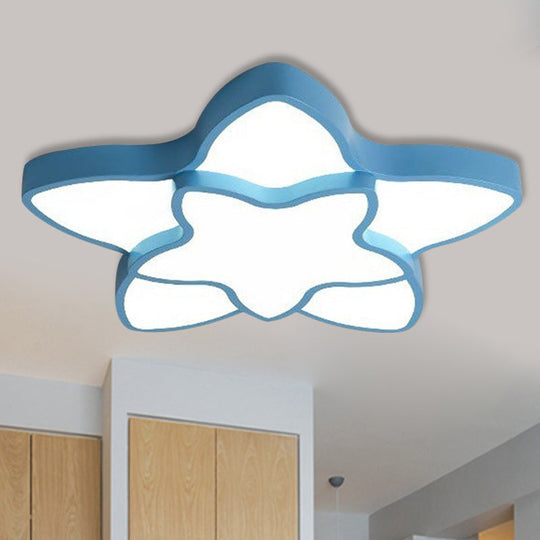 Cartoon Star Flush Ceiling Light Fixture - Acrylic Light for Kindergarten