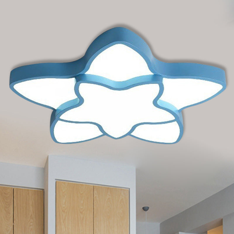 Cartoon Star Flush Ceiling Light Fixture - Acrylic For Kindergarten