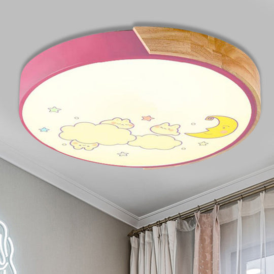 Cartoon LED Flush Ceiling Light Fixture for Kindergartens - Round Acrylic LED Ceiling Light