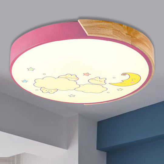 Cartoon LED Flush Ceiling Light Fixture for Kindergartens - Round Acrylic LED Ceiling Light