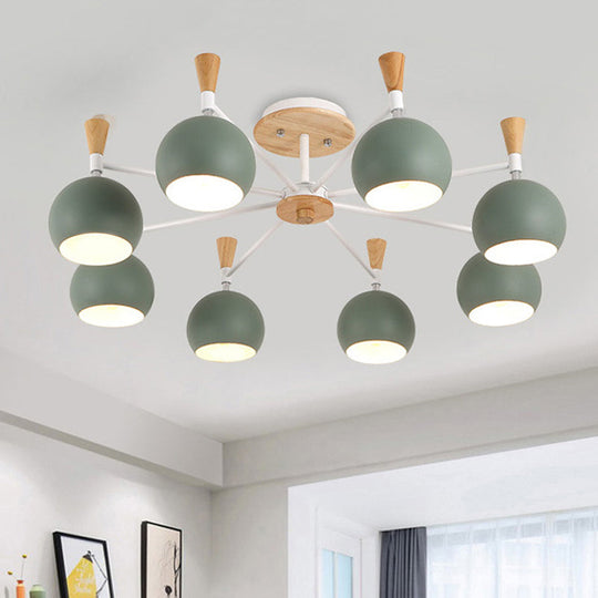 Kindergarten Metal Hanging Chandelier - Pastel Circle Design 8 Bulbs Included