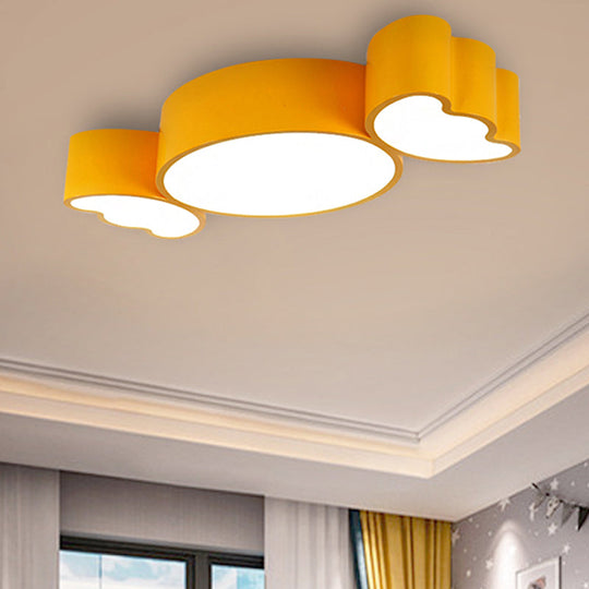 LED Sugar Shape Ceiling Light for Kids Room - Modern Flush Mount, White - 23.5in x 11in x 3.5in