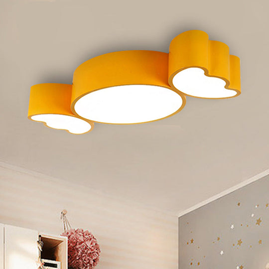 LED Sugar Shape Ceiling Light for Kids Room - Modern Flush Mount, White - 23.5in x 11in x 3.5in