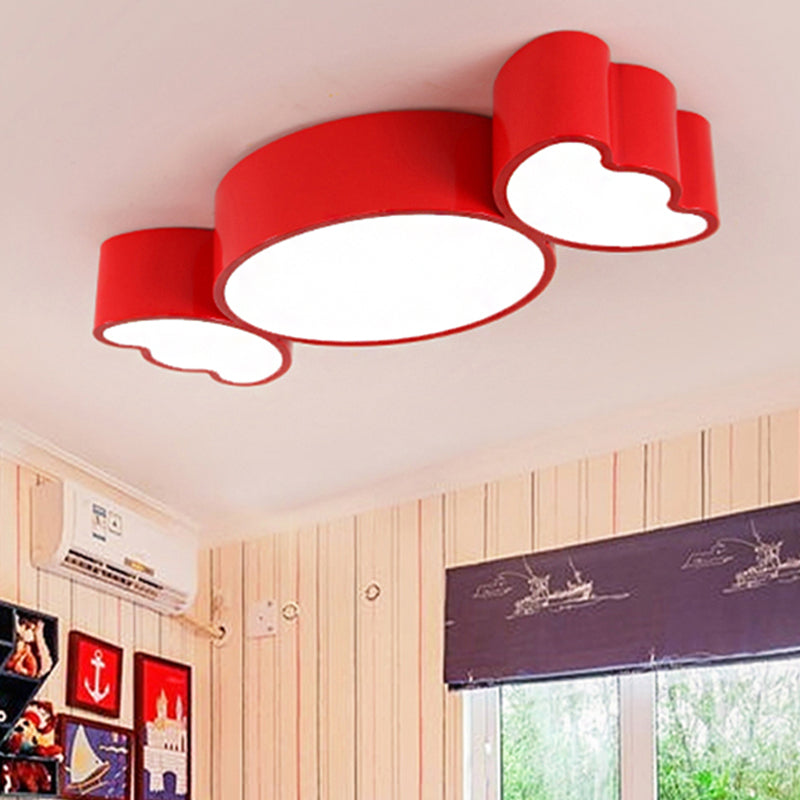 LED Sugar Shape Ceiling Light for Kids Room - Modern Flush Mount, White - 23.5in x 11in x 3.5in