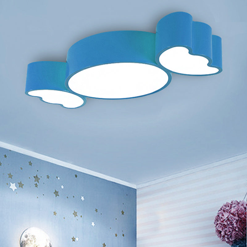 LED Sugar Shape Ceiling Light for Kids Room - Modern Flush Mount, White - 23.5in x 11in x 3.5in