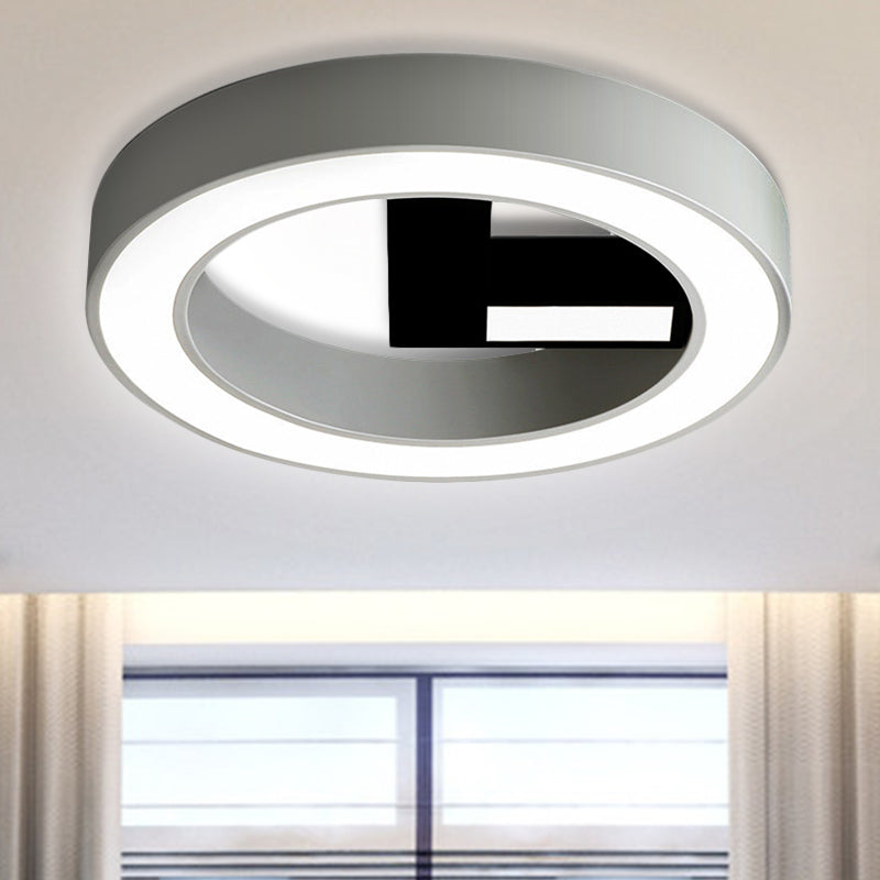 White Acrylic Scandinavian Round Ceiling Light For Bedroom / Third Gear