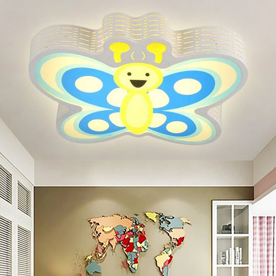 Butterfly Shape Acrylic Yellow Ceiling Light for Kindergarten - Modern Design