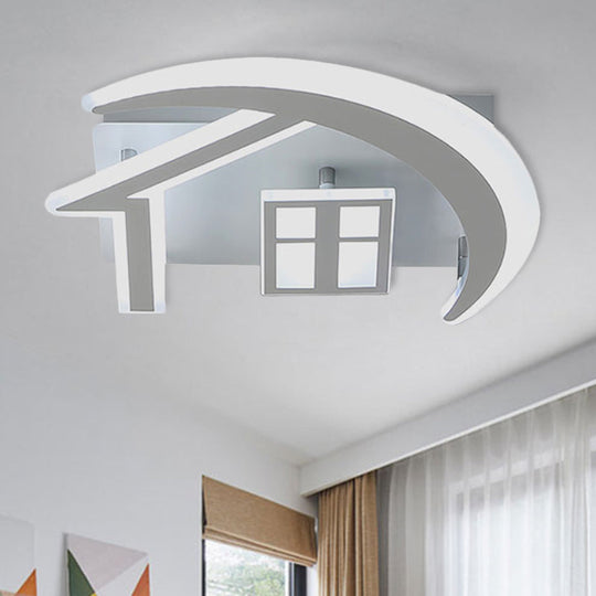 White Acrylic Nordic Flush Mount Ceiling Light Fixture for Bedroom