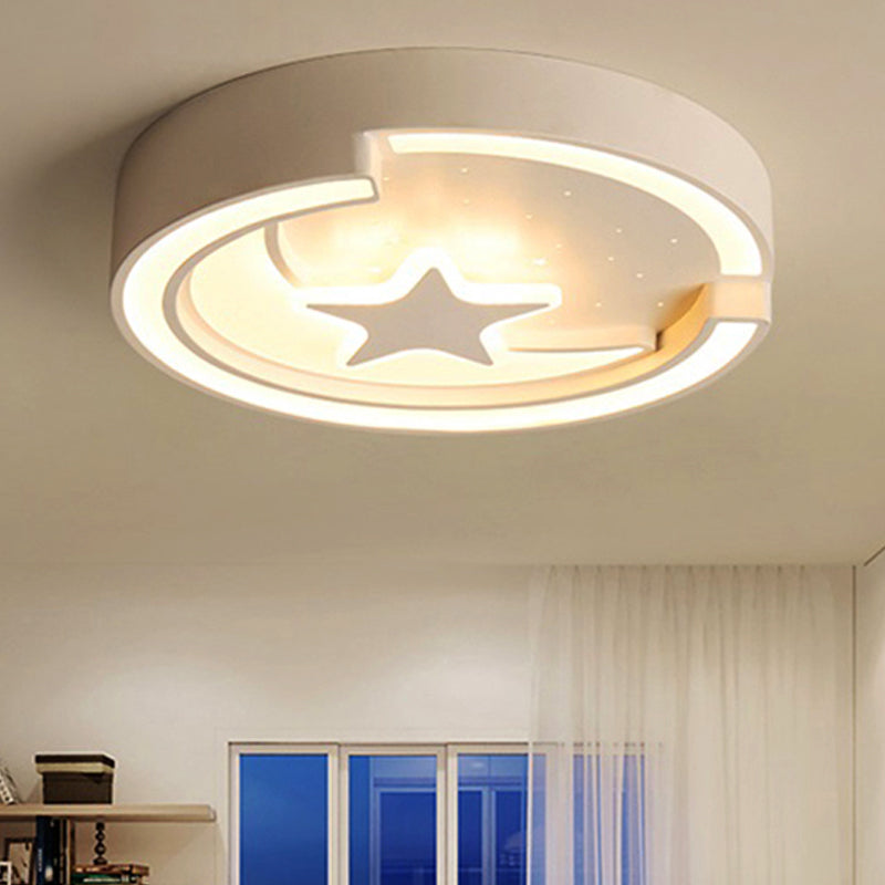 Nordic Style Round Acrylic Ceiling Lamp - White Star Ceiling Mount Light for Kitchen