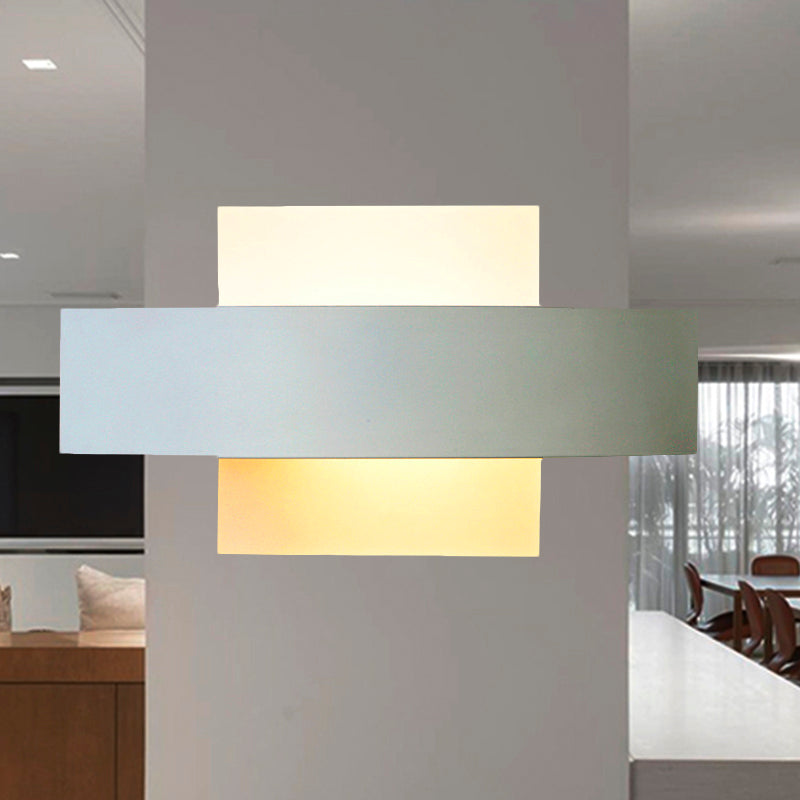 Modern Slim Led Wall Lamp: White Acrylic Sconce Light For Living Room / Square