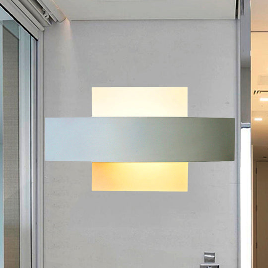 Modern Slim Led Wall Lamp: White Acrylic Sconce Light For Living Room