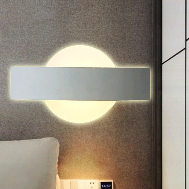 Modern Slim Led Wall Lamp: White Acrylic Sconce Light For Living Room