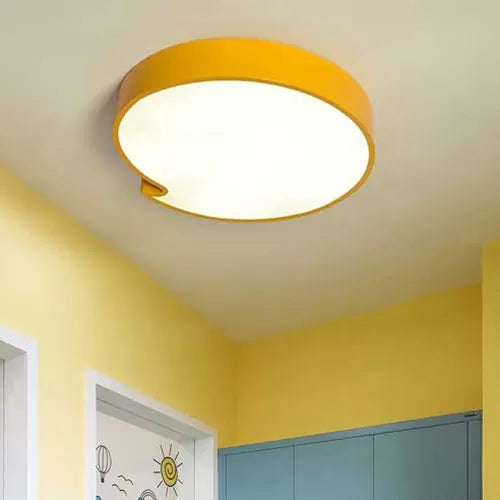 Simple Style Round Flush Mount Ceiling Light For Living Room - Acrylic And Metal Construction