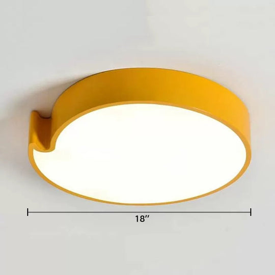 Simple Style Round Flush Mount Ceiling Light For Living Room - Acrylic And Metal Construction