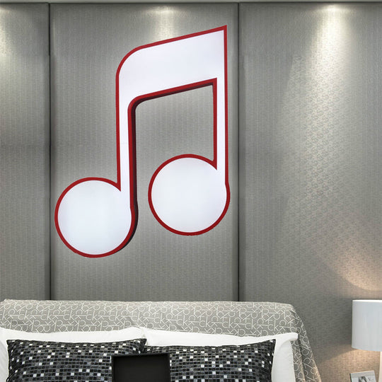 Modern Musical Note Flush Ceiling Light For Bedroom - Acrylic Lamp