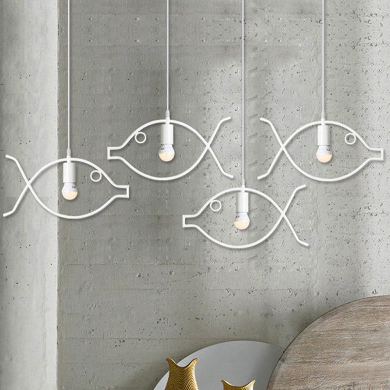 Adjustable Fish Metal Pendant Light For Kids Room Ceiling Fixture