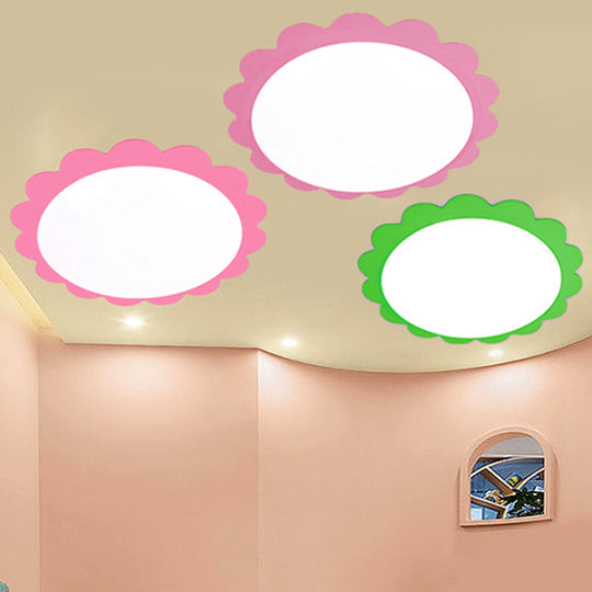 Modern Acrylic Ceiling Lamp For Study Rooms - Flower Design With Eye-Caring Light