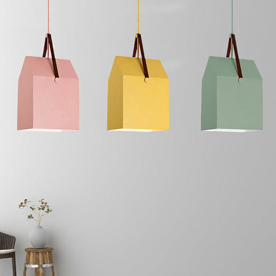 Undertint Bag Pendant Light - Macaron Loft Metal Hanging For Cafes