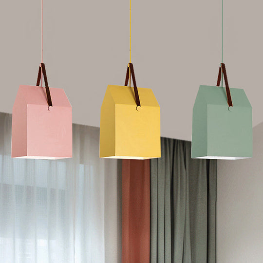 Undertint Bag Pendant Light - Macaron Loft Metal Hanging For Cafes