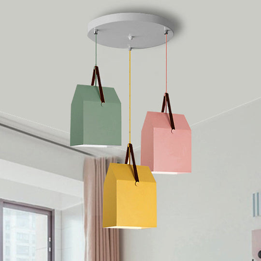 Undertint Bag Pendant Light - Macaron Loft Metal Hanging For Cafes