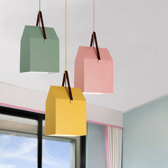 Undertint Bag Pendant Light - Macaron Loft Metal Hanging For Cafes