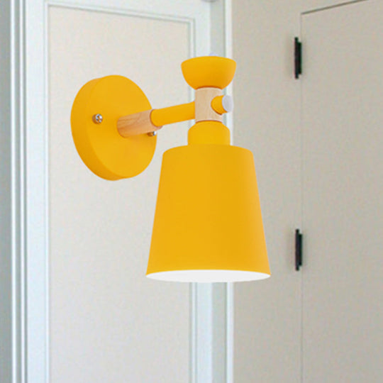 Nordic Style Wall Sconce Light: Rotatable Metal Lamp For Adult Bedroom Yellow